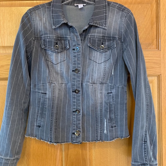 Tribal Gray Denim Jacket - Picture 6 of 6